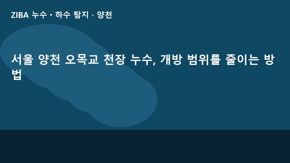 서울 양천 오목교 천장 누수, 개방 범위를 줄이는 방법