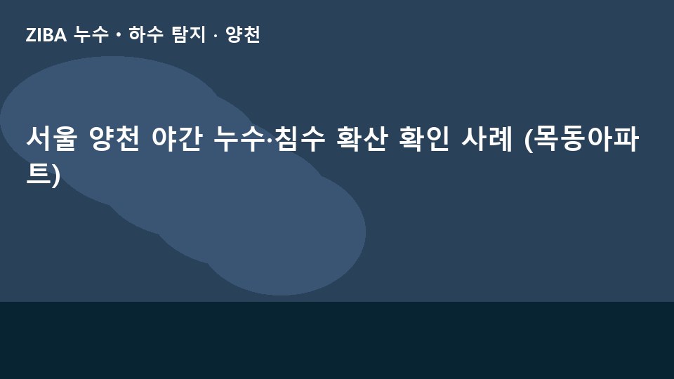 서울 양천 야간 누수·침수 확산 확인 사례 (목동아파트)